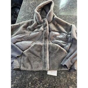 Women's Frisson Fur Fluffy Fur Coat Nwt Size M In Ice Grey